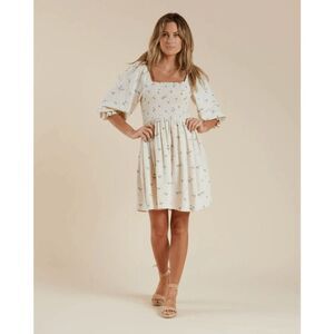 Rylee + Cru Palms Ivory Floral Half Sleeve Gianna Mini Dress Women's Size XS